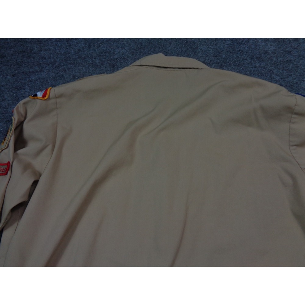 Vintage Boy Scouts of America Shirt Mens L Brown Assistant Scoutmaster Patches - Picture 14 of 14